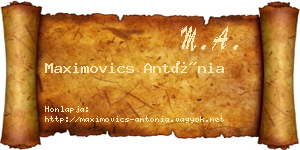 Maximovics Antónia névjegykártya